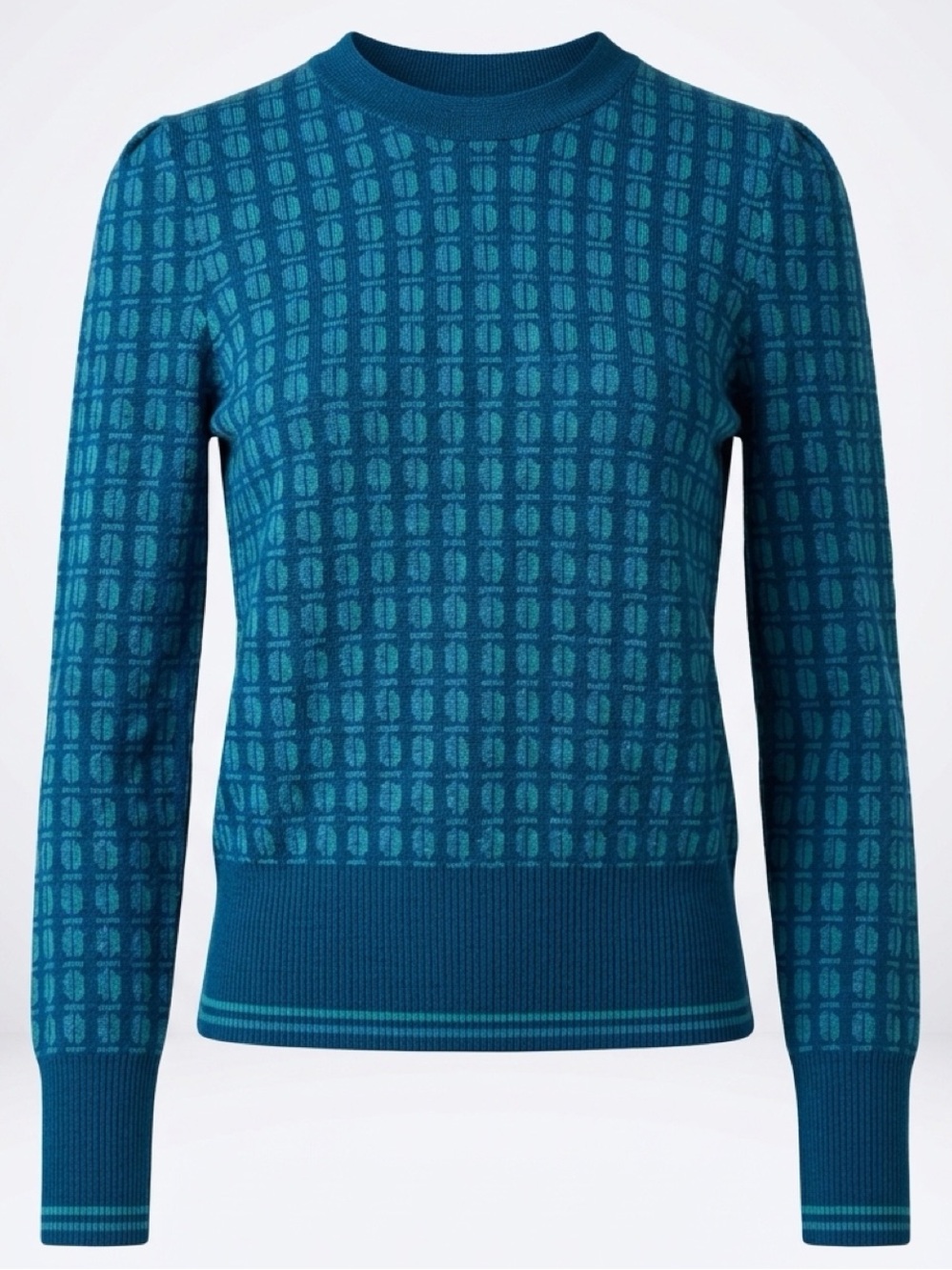 Tory Burch Walda Print Sweater, Scarab Pattern, &silk design on back, XS, EUC